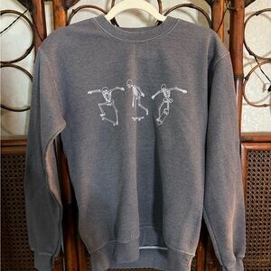 Full Tilt Charcoal Skeleton Graphic Crewneck Sweater